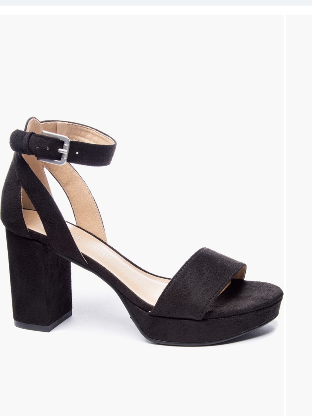 Black Ankle-Strap Block Heel Sandals